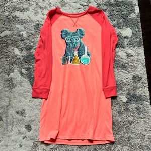 Cat & Jack Coral Long Sleeve Nightgown with Koala
